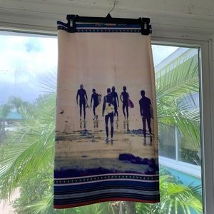 XS Clover Canyon neoprene surfs up pencil skirt.